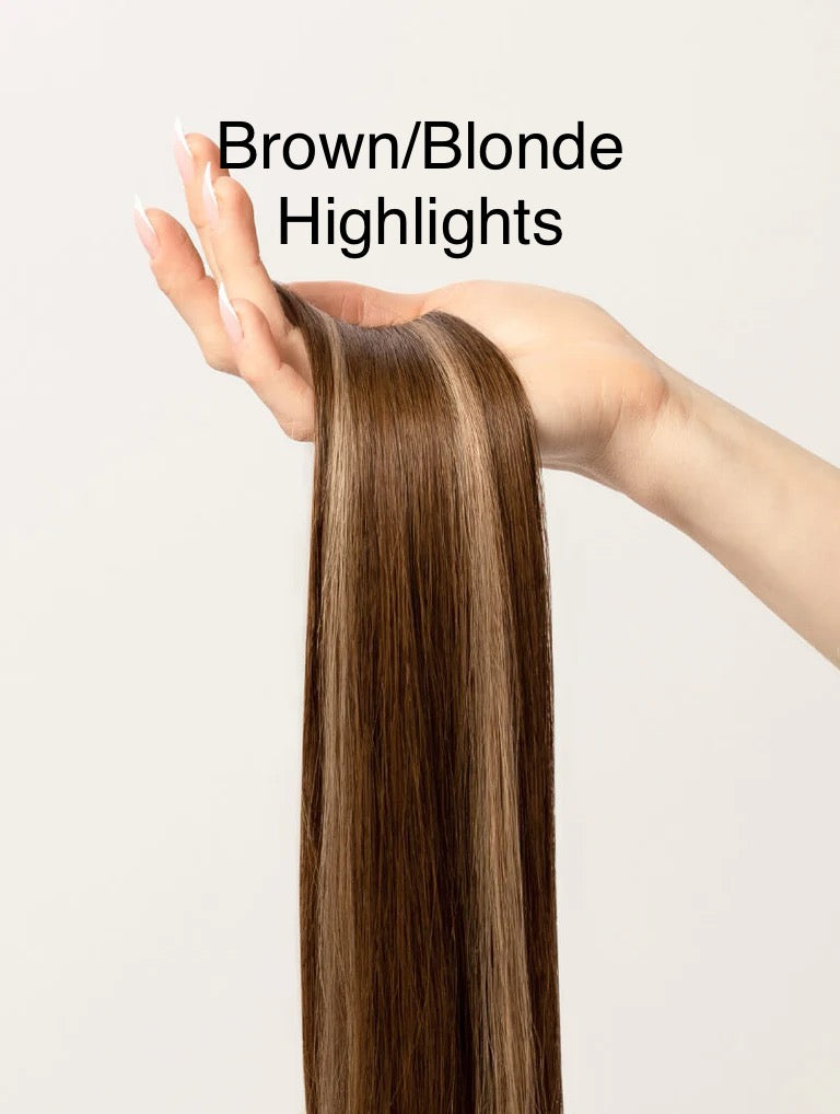 Luxury clip-in hair extensions-black/brown